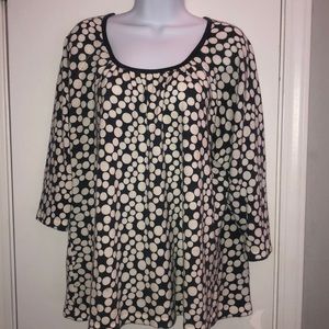 🏵Cathy Daniels Gray & White polka dot Sweater 1X